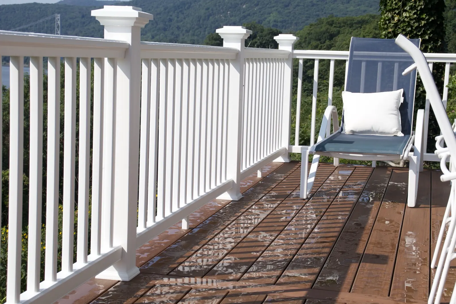 Composite deck built by Riverstone Builders overlooking the Hudson Valley